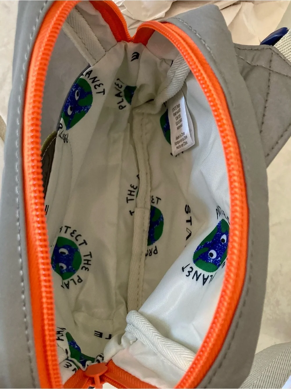 NWT State Lorimer kids fanny pack/sling bag w/ playful astronaut rocket patch